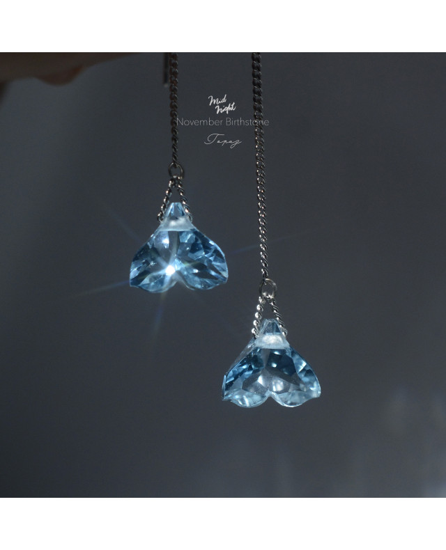 Limited Collection-Topaz Whale Tail Earring